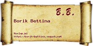 Borik Bettina névjegykártya